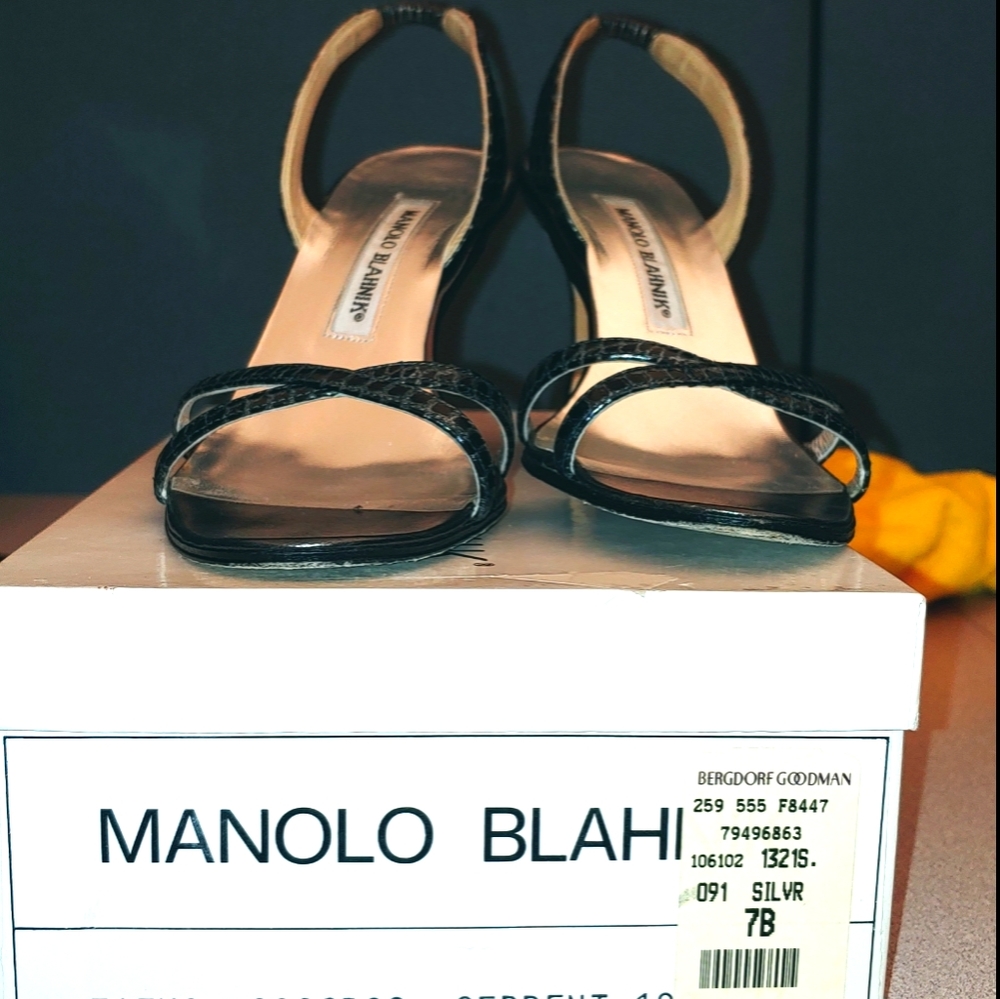 Manolo Blahnik Fieno Sandal/heel 6.5M